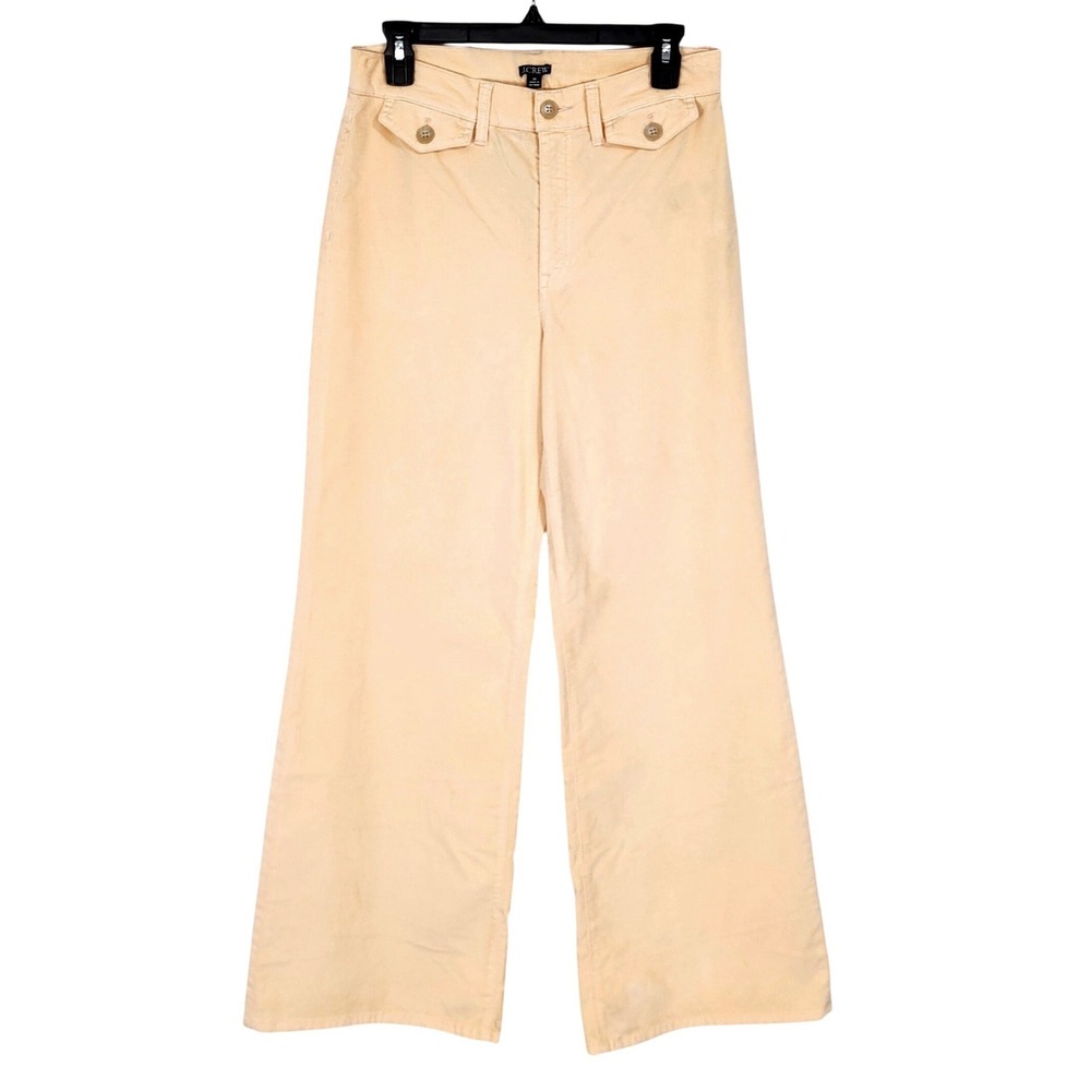NEW J Crew Washed Velvet Wide Leg Sailor‎ Trouser Size 28 Peach High Rise Pants